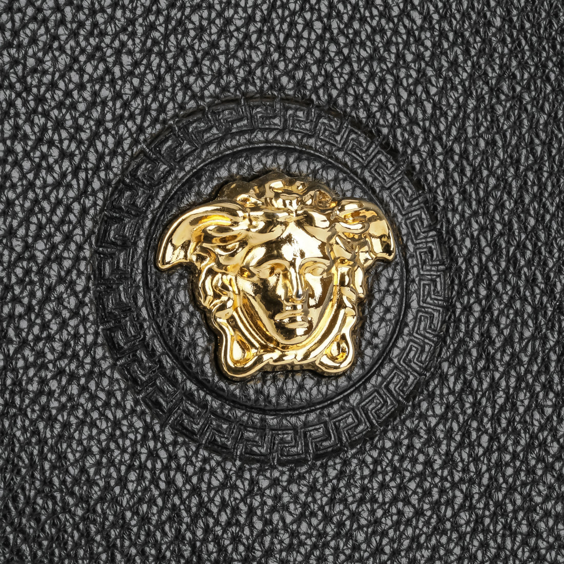 VERSACE Black Leather Medusa Clutch