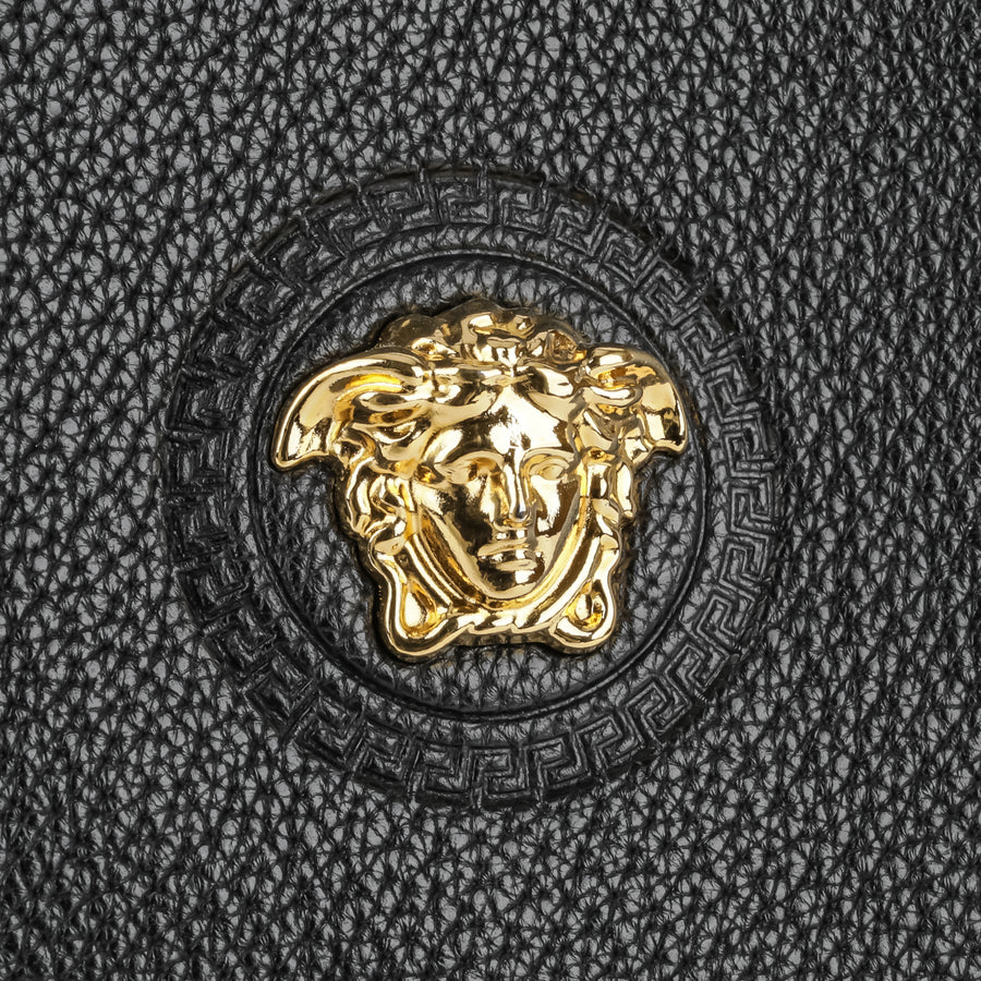 VERSACE Black Leather Medusa Clutch