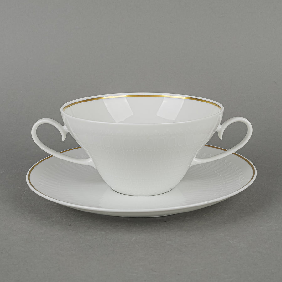 ROSENTHAL Romance Gold Band Cream Soup And Saucers Set of 11