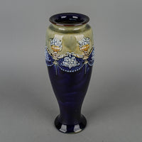 ROYAL DOULTON Lambeth Style Cobalt Ground Stoneware Vase