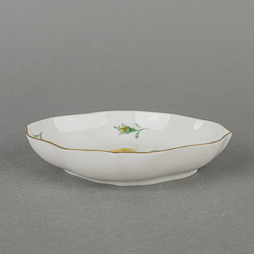 MEISSEN Hand Painted Yellow Rose Oval Trinket Dish