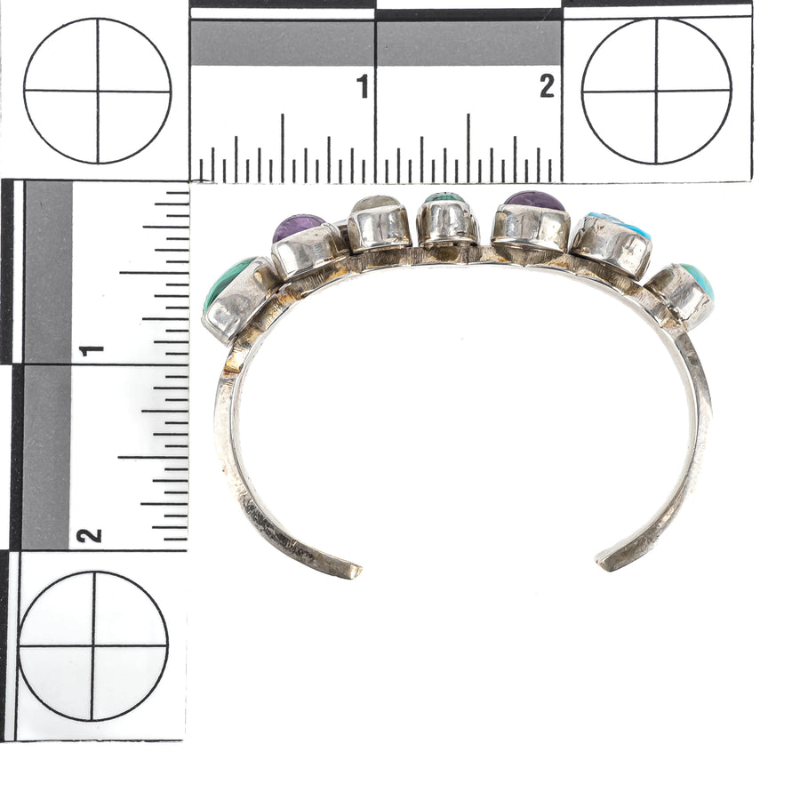 NAKAI Navjao Sterling Multi Gemstone Cabcohon Cuff Bracelet