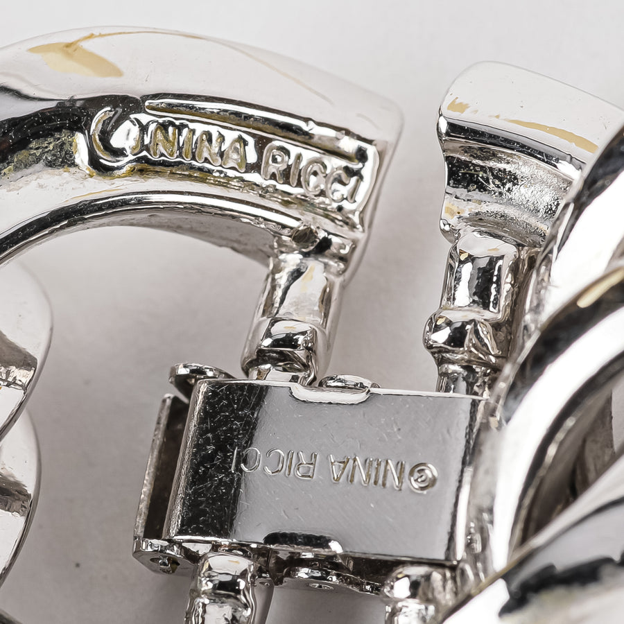 NINA RICCI Silver Tone Link Necklace