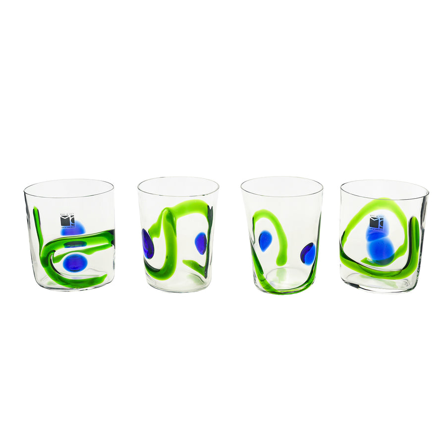 CARLO MORETTI Murano Art Glass Diversi Tumblers Set of 4