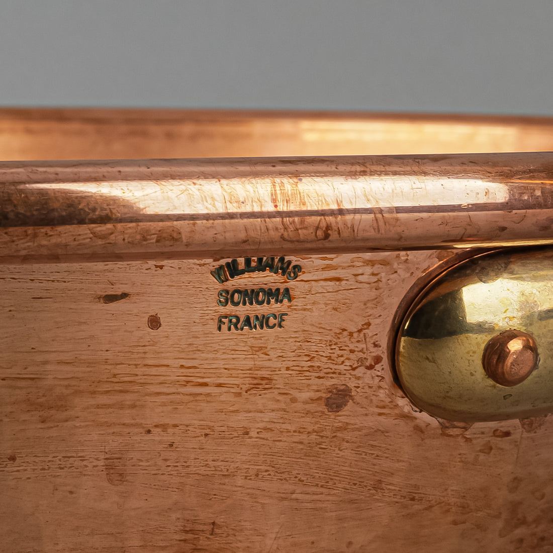 WILLIAM SONOMA Mauviel Hammered Copper Jam Pan