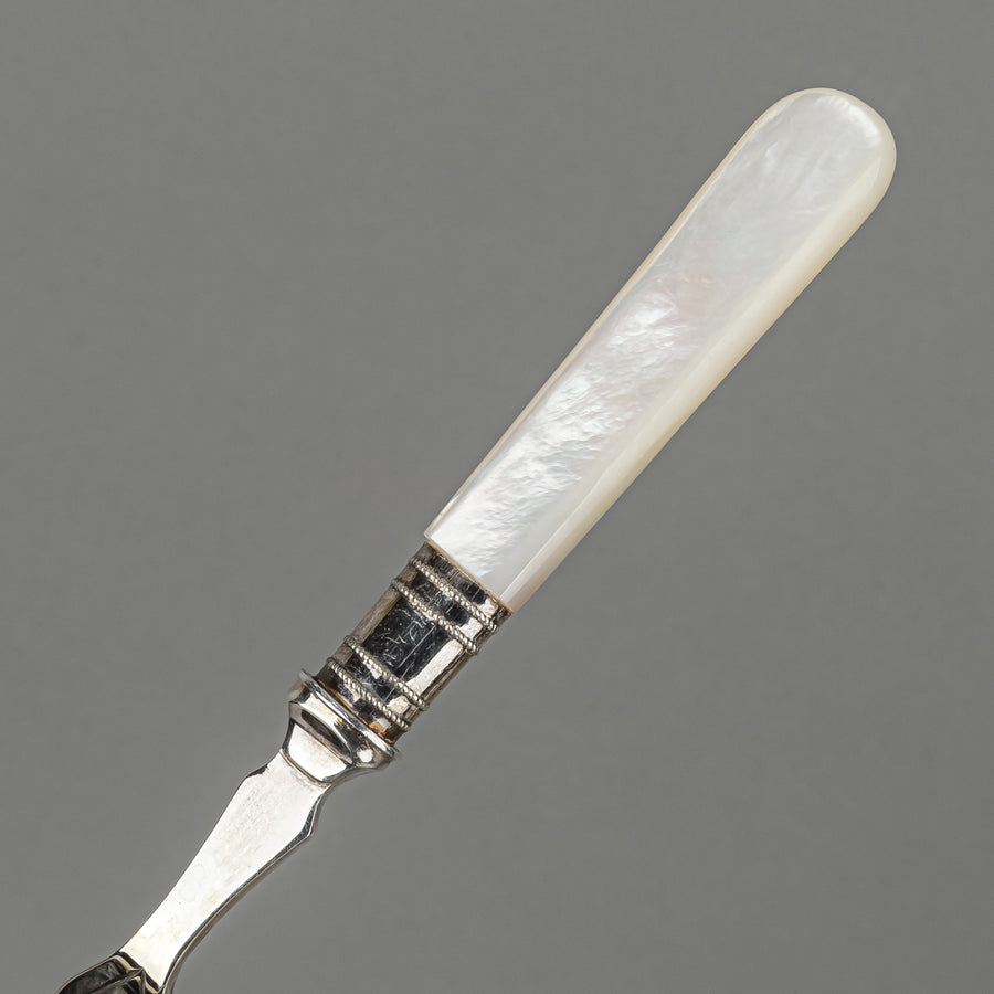 Mother Of Pearl Handle Silverplate Fruit/Dessert Set Of 12 - 24 pieces And Presentation Box