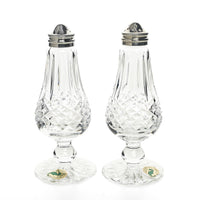 WATERFORD Lismore Footed Salt And Pepper Shakers With Silverplate Tops - 2 Pieces