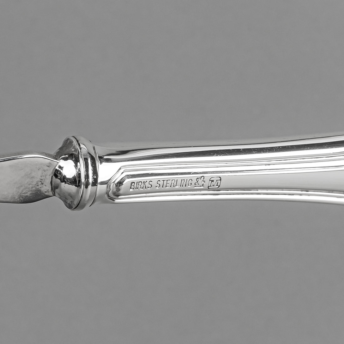BIRKS Georgian Plain Sterling Handle And Silverplate Serving Spoon