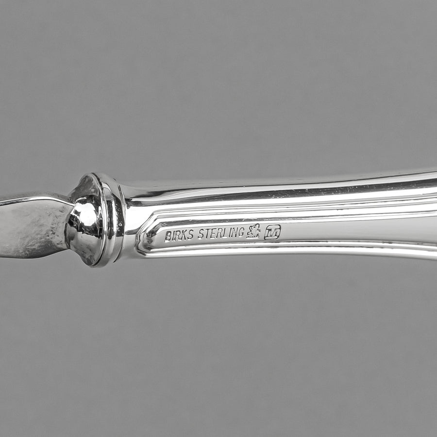 BIRKS Georgian Plain Sterling Handle And Silverplate Serving Spoon