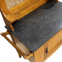 Art Nouveau Style Washstand With Tiled Backsplash And Stone Top