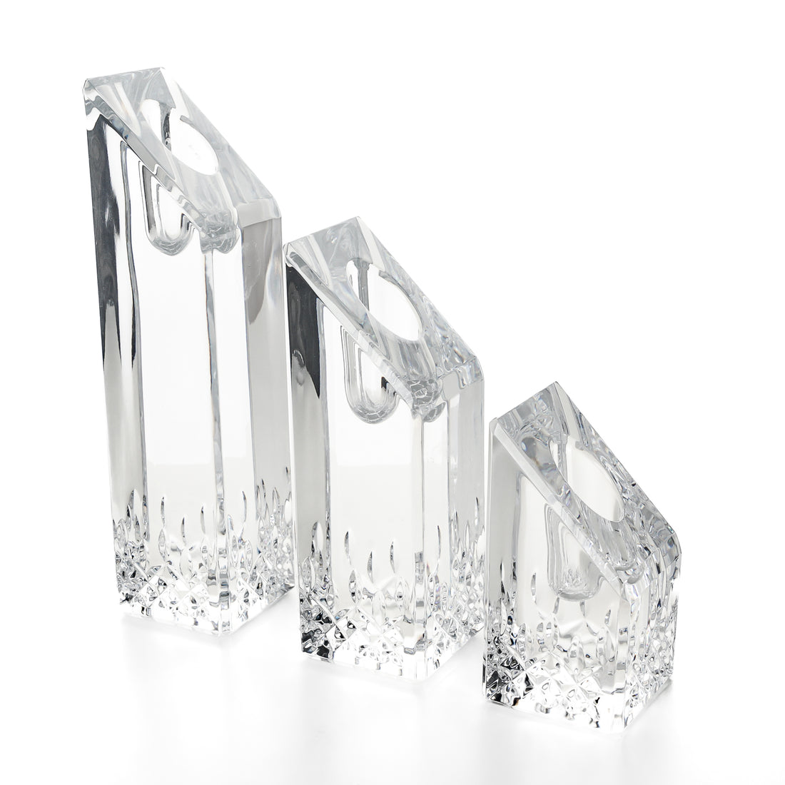 WATERFORD Lismore Essence Angular Candlesticks Set Of 3