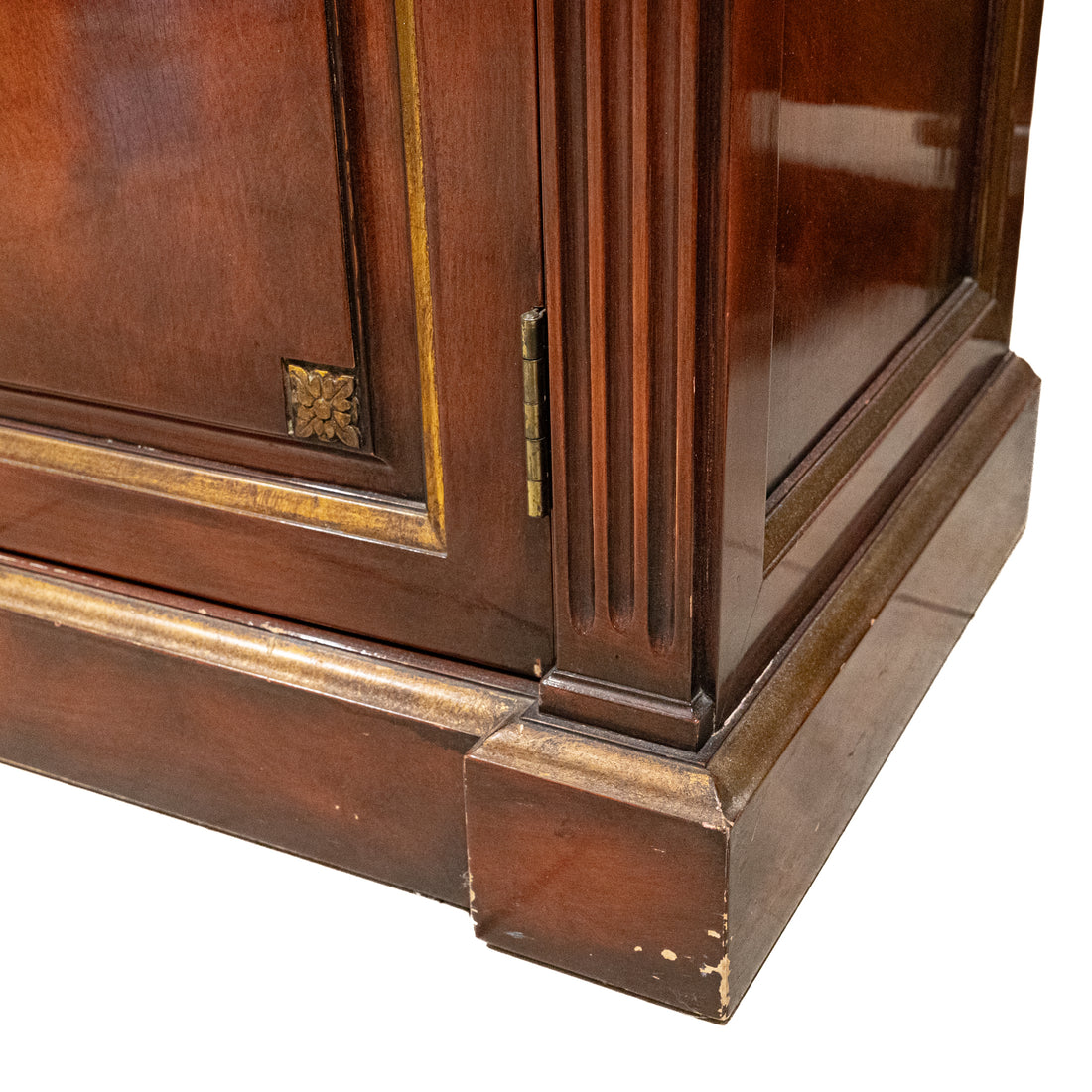 Faux Burl And Gilt Arch Top Curio