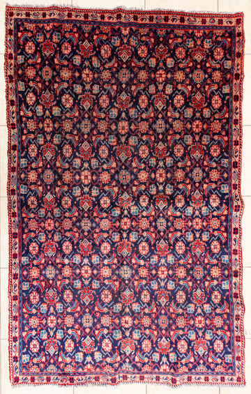 Hand Knotted Wool Hamadan Persian Rug          94"x58"