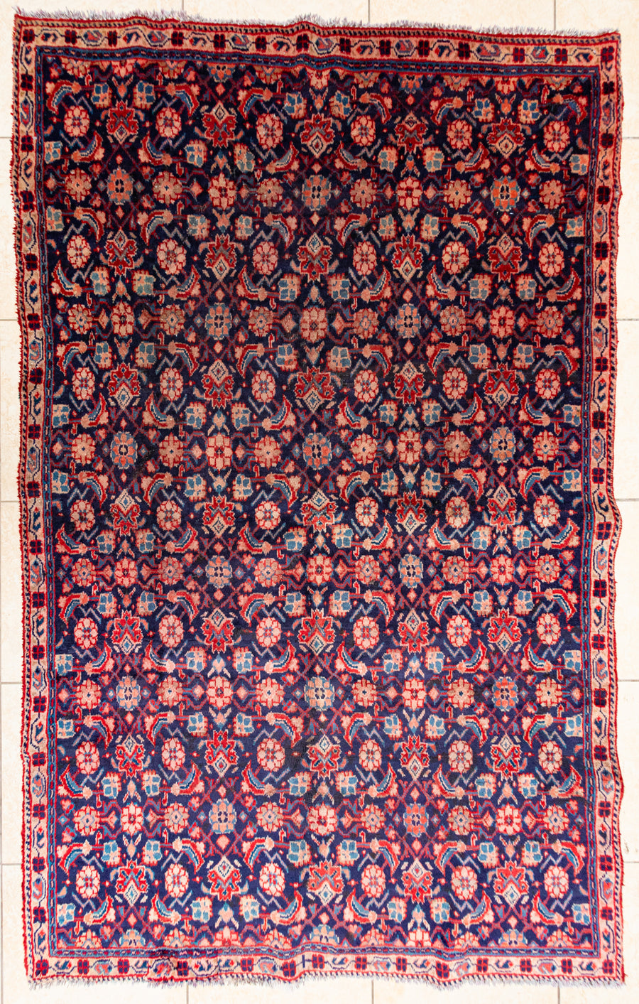 Hand Knotted Wool Hamadan Persian Rug          94"x58"