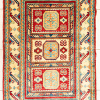 Hand Knotted Wool Caucasian Style Rug          63"x41"
