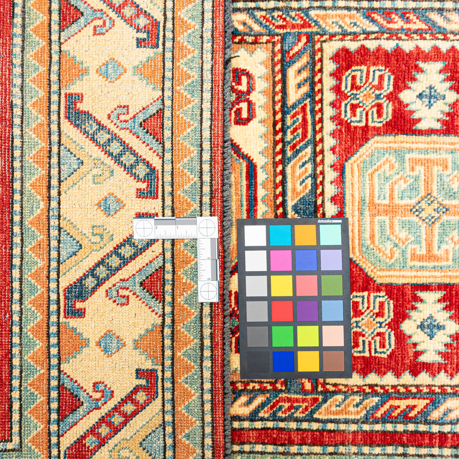 Hand Knotted Wool Caucasian Style Rug          63"x41"