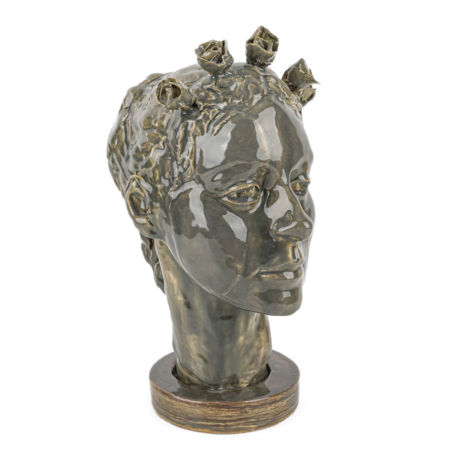 Unknown Artist - Head of Woman With Flowers In Her Hair