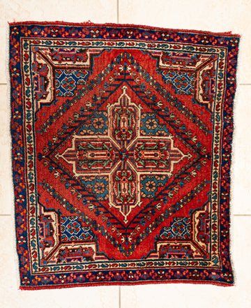 Hand Knotted Wool Mat/Rug 36"x30"