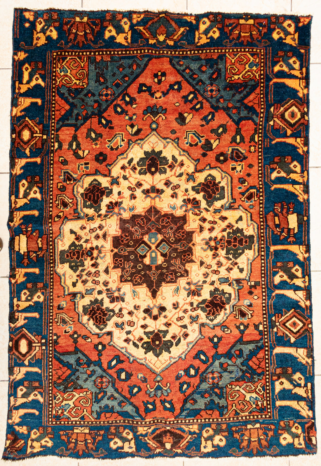 Hand Knotted Wool Bakhtiari Persian Rug