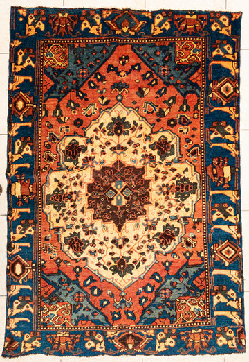 Hand Knotted Wool Bakhtiari Persian Rug