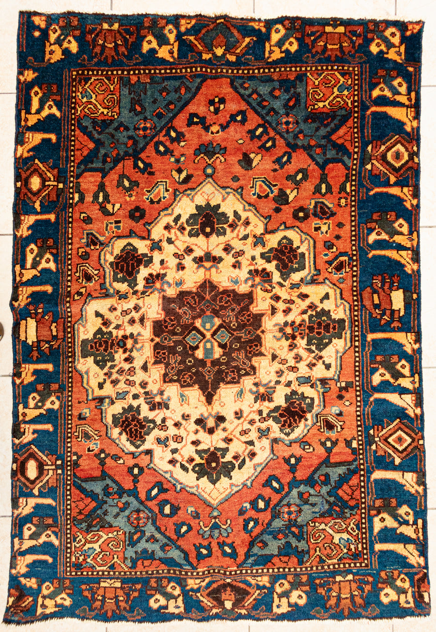 Hand Knotted Wool Bakhtiari Persian Rug