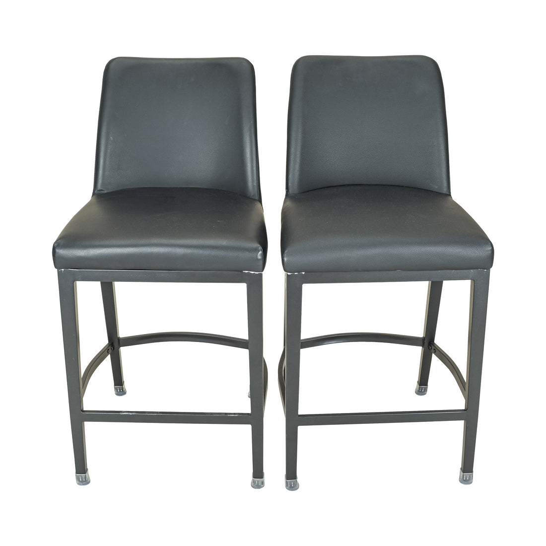 Counter Stools Black Upholstery Set of 2