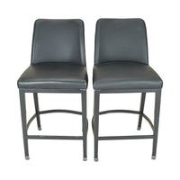 Counter Stools Black Upholstery Set of 2