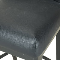 Counter Stools Black Upholstery Set of 2