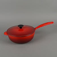 LE CREUSET Enamel Cast Iron Lidded Saucier Pan - Flame