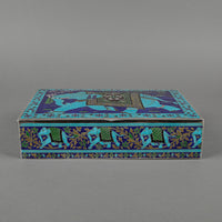 Indian Mughal Style Sterling Silver & Enamel Hinge Box - Elephant