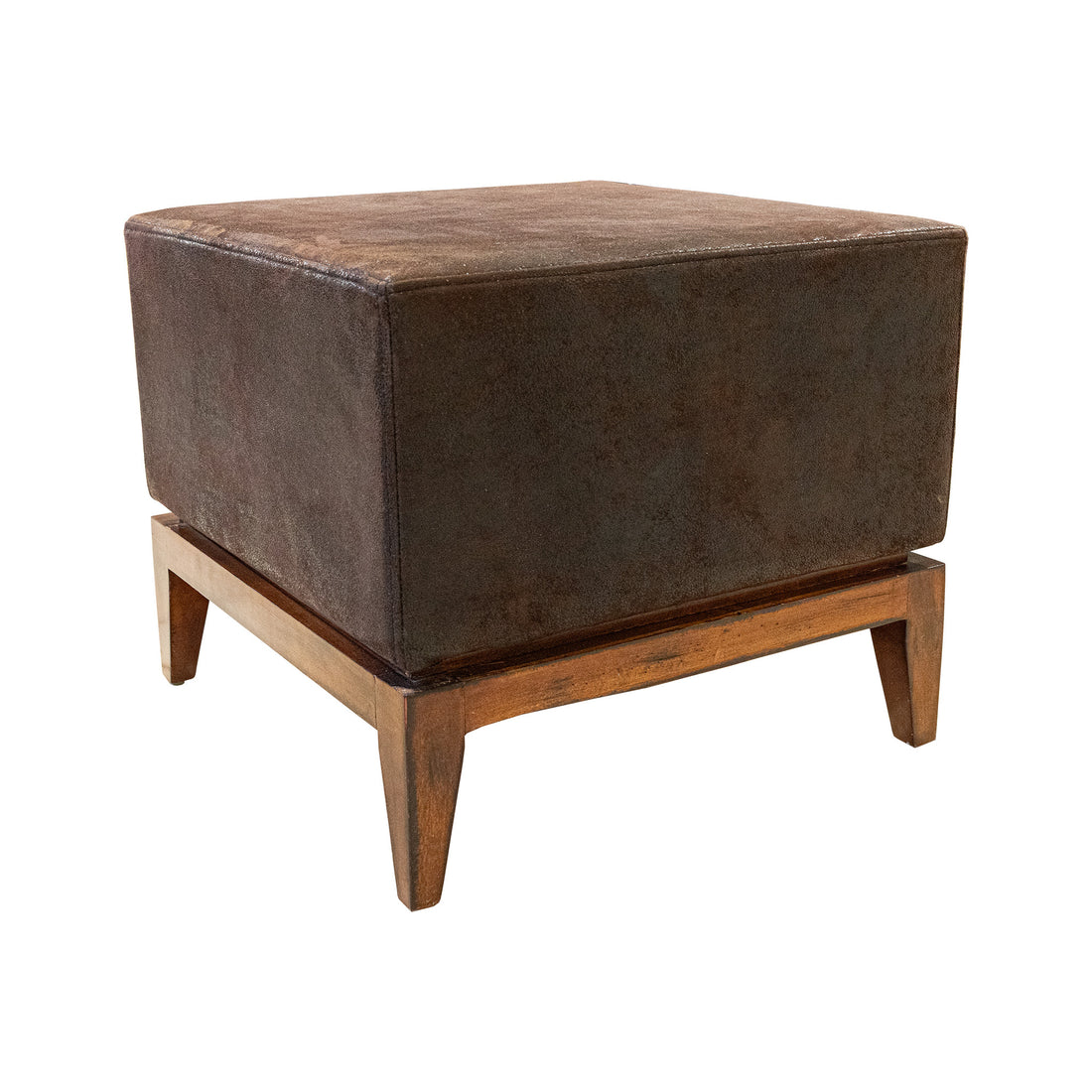 Dark Brown Suede Ottoman