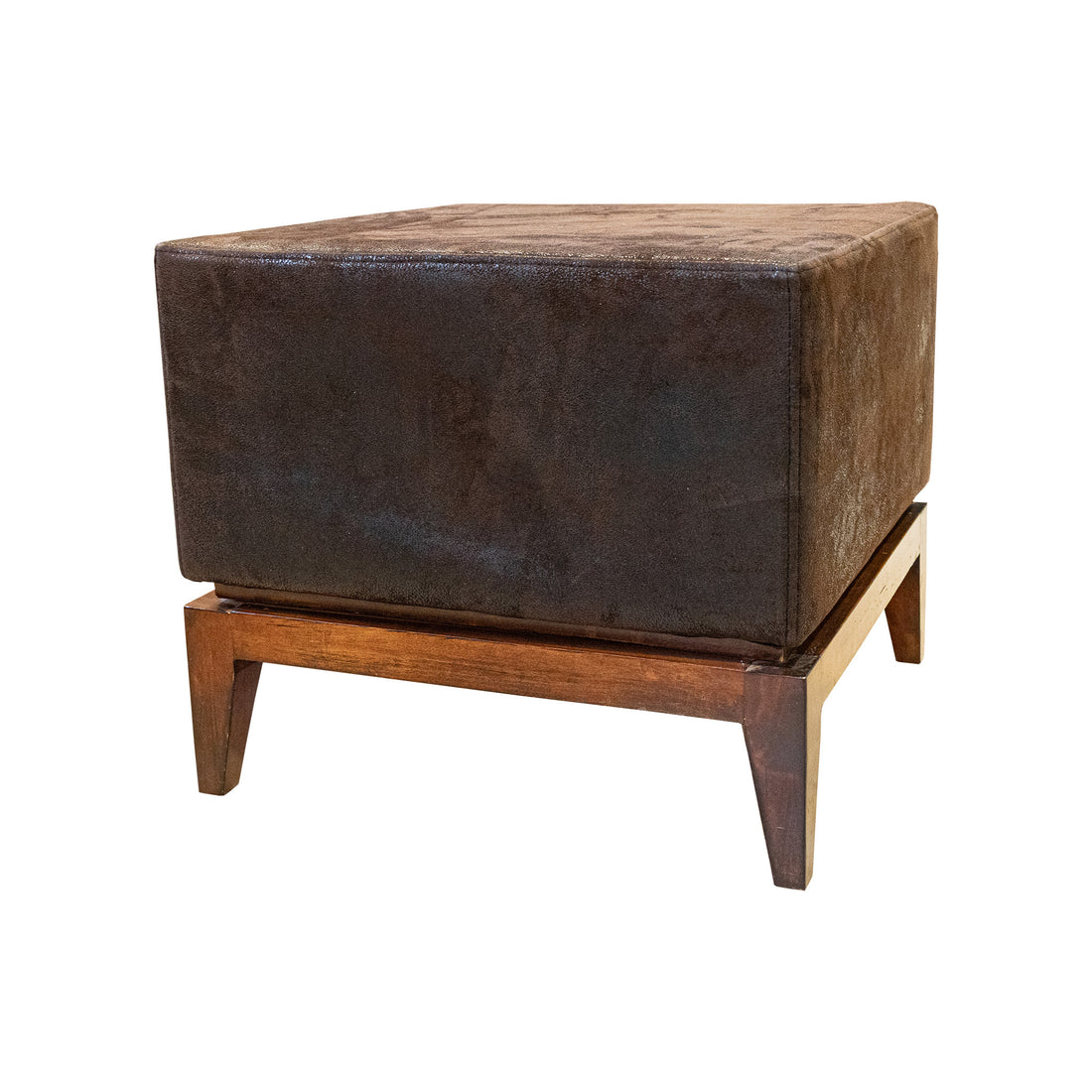 Dark Brown Suede Ottoman