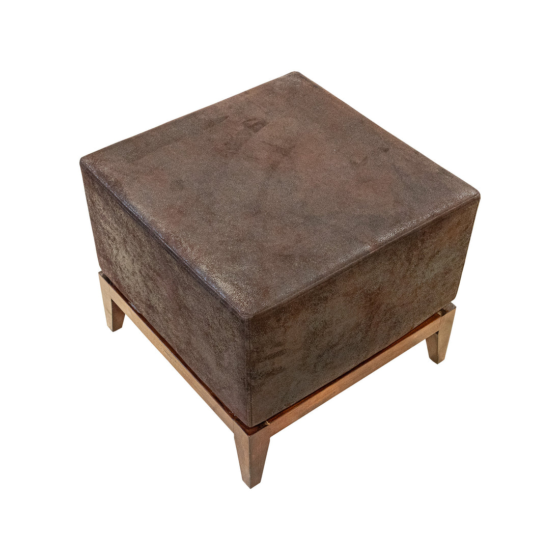 Dark Brown Suede Ottoman
