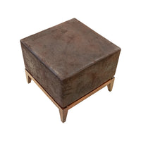 Dark Brown Suede Ottoman