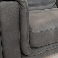 ROCHE BOBOIS Underline Grey Leather Armchairs Set of 2