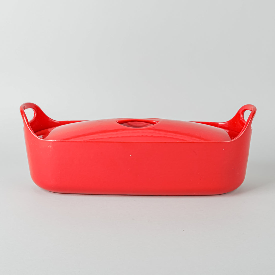 ROSENLEW Enamel Cast Iron Covered Fish Terrine Red