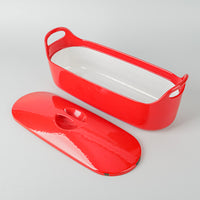 ROSENLEW Enamel Cast Iron Covered Fish Terrine Red