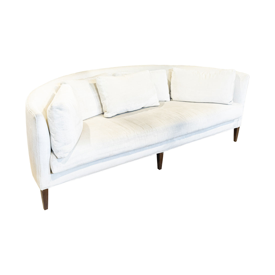 THAYER COGGIN Demilune Sofa Ivory Upholstery
