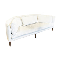 THAYER COGGIN Demilune Sofa Ivory Upholstery