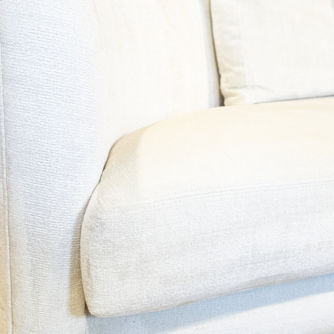 THAYER COGGIN Demilune Sofa Ivory Upholstery