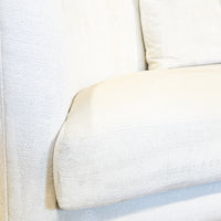 THAYER COGGIN Demilune Sofa Ivory Upholstery