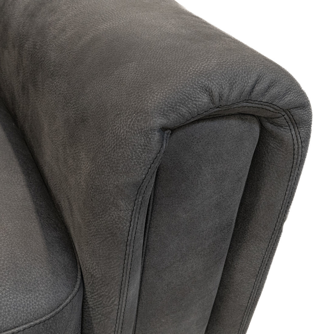 ROCHE BOBOIS Underline Grey Leather Armchairs Set of 2
