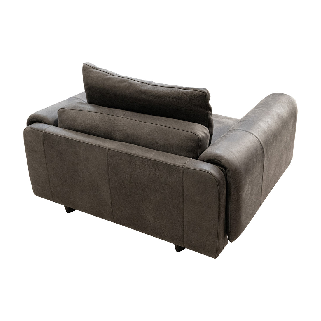 ROCHE BOBOIS Underline Grey Leather Armchairs Set of 2