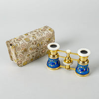BIRKS Vintage Guilloche And Mother-of-Pearl Gold-Tone Opera Glasses With Case