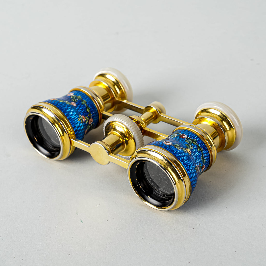 BIRKS Vintage Guilloche And Mother-of-Pearl Gold-Tone Opera Glasses With Case