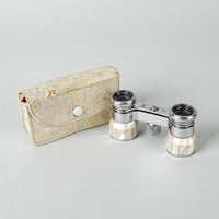 BIRKS Vintage Mother-Of-Pearl Silver-Tone Opera Glasses With Case