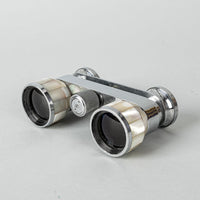BIRKS Vintage Mother-Of-Pearl Silver-Tone Opera Glasses With Case