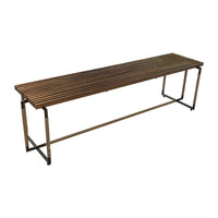 FRAG Bak Steel & Leather Bench w/Ash Slats