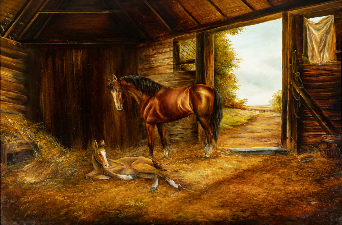 Shirley Deaville (Canadian, 20th C) Untitled - Mare And Foal