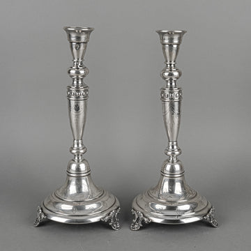 Austria-Hungary 800 Silver Candlesticks Set Of 2